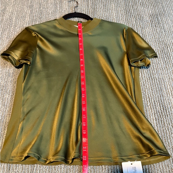NWT Rosetta Getty top 100% silk front 100% organic cotton back Olive Small - Picture 6 of 10